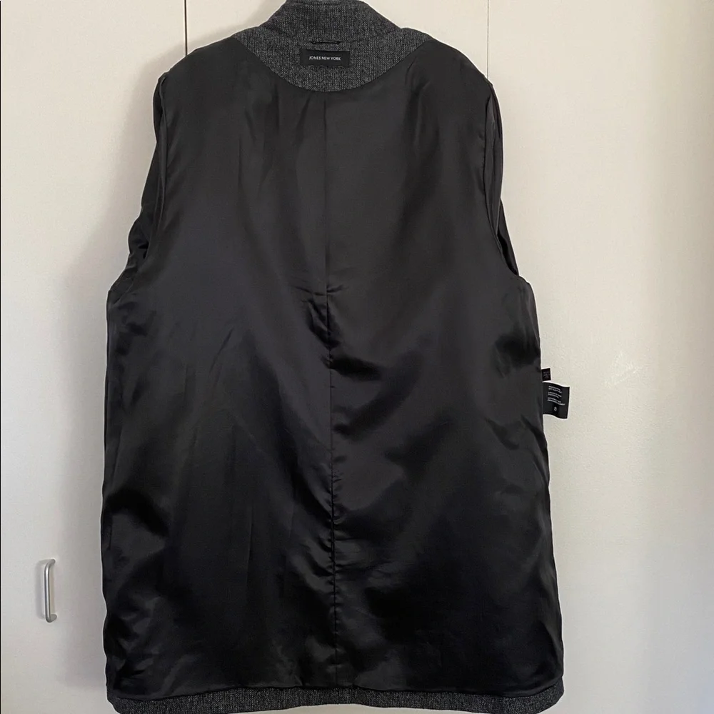 Jones New York Charcoal Trench Coat Womens Mid Length Relaxed Button Up 1X - Picture 5 of 9